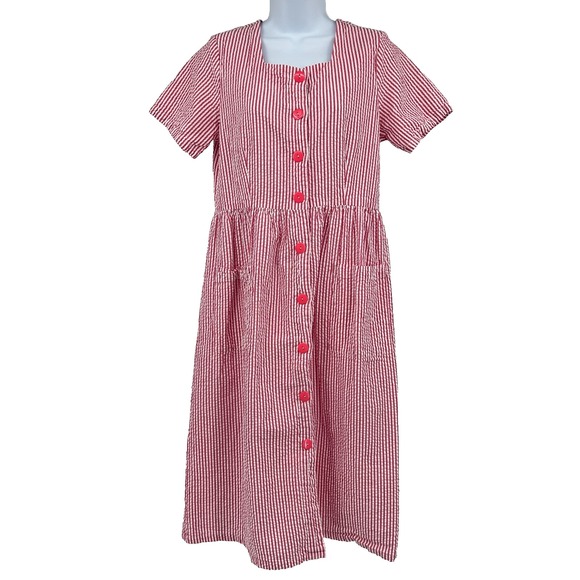 Vermont Country Store Dresses & Skirts - Vermont Country Store Button Front Cottage Midi Dress Medium Peasant 100% Cotton